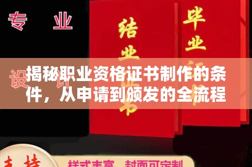 虾峙揭秘职业资格证书制作的条件，从申请到颁发的全流程解析