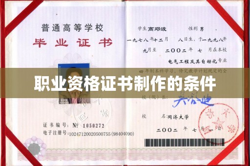 虾峙职业资格证书制作的条件